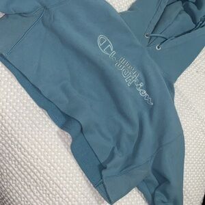 Champion Teal Cropped Pullover Hoodie
